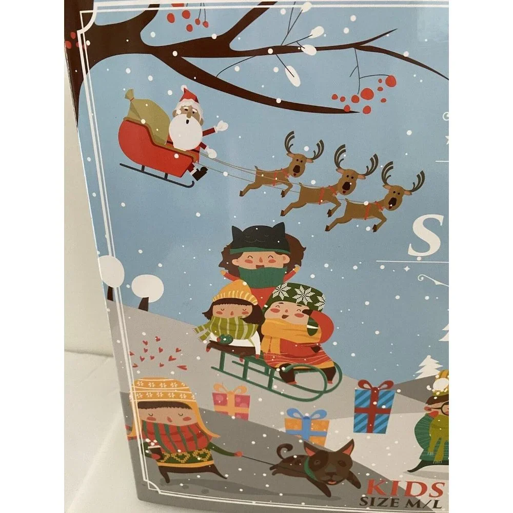 HYP Kids Christmas 12‎ Days Of Socks Sealed In Plastic NIB Shoe Sz 4-10 Assorted